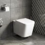 Wall Hung Toilet with Soft Close Seat Cistern Frame and Black Flush - Evan