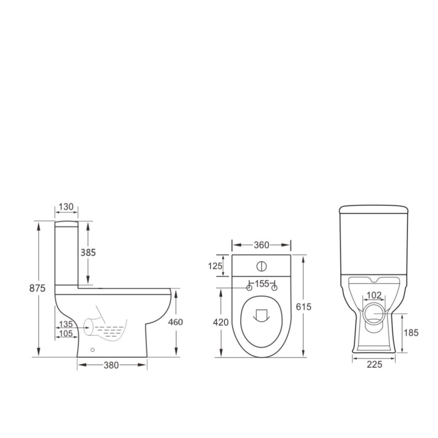 Addison Close Coupled Comfort Height Smart Bidet Japanese Toilet with Heated Seat - Purificare