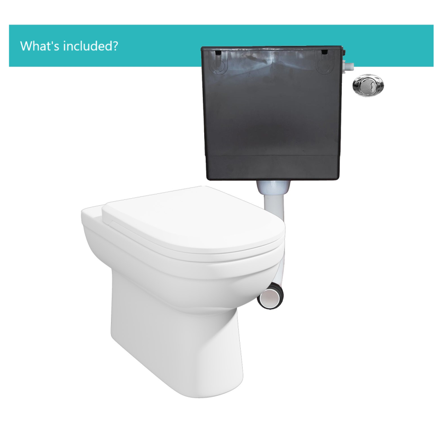 Back to Wall Toilet with Seat & Dual Flush Concealed Cistern - Addison