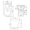 1100mm White Toilet and Sink Unit with Round Toilet and Black Flush - Portland