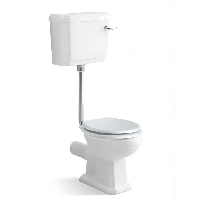 Close Coupled Traditional Low Level Toilet with Wooden Soft Close Seat - Park Royal