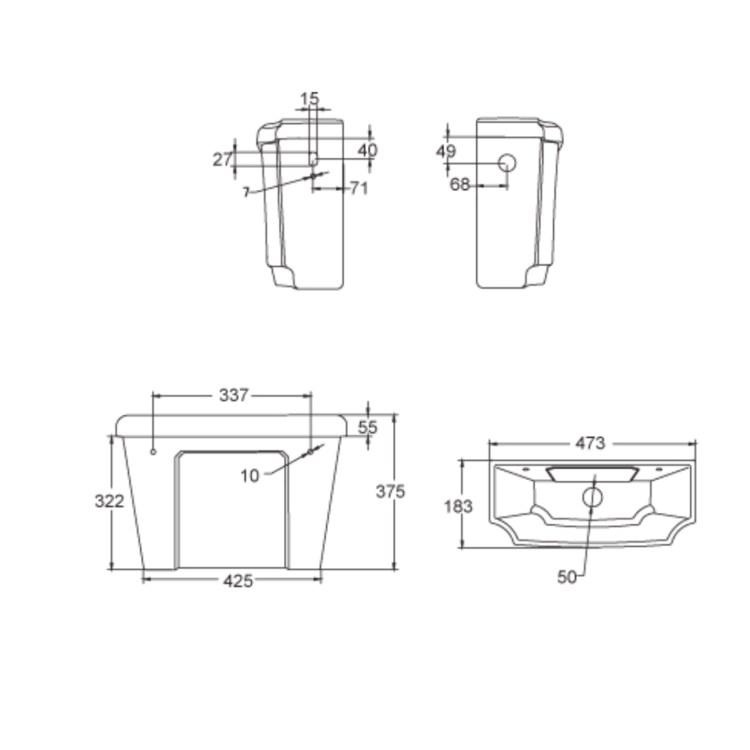 Park Royal Traditional High Level Toilet with Wooden Soft Close Seat 