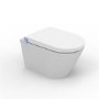 500m Blue Back to Wall Unit with Smart Bidet Toilet Round and Cistern - Sion
