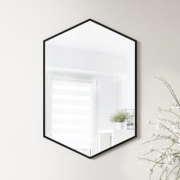 Hexagon Black Wall Mirror - 50 x 75cm - Hexa