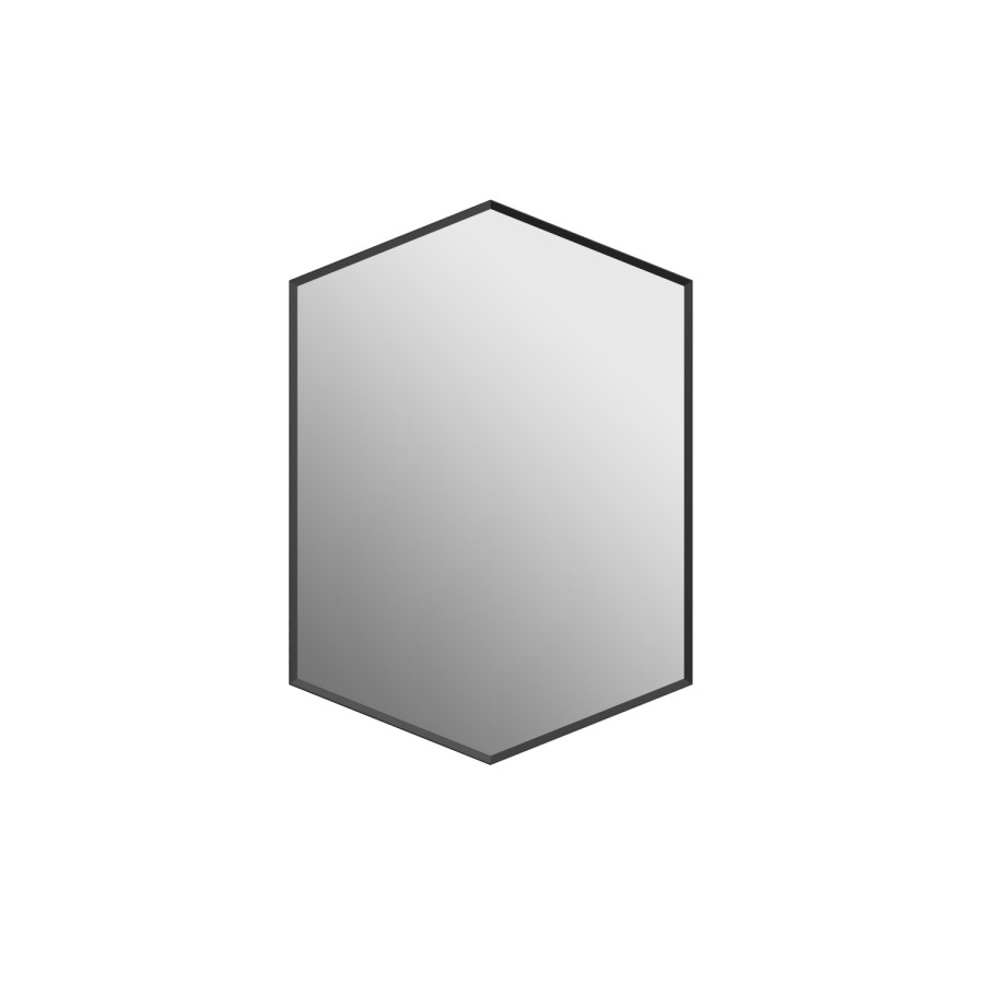 Hexagon Black Wall Mirror - 50 x 75cm - Hexa