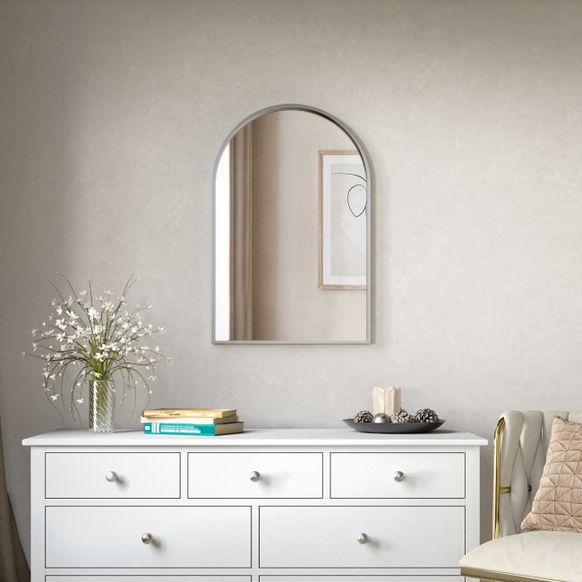 Arched Chrome Wall Mirror - 50 x 75cm - Empire