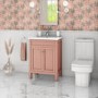 Grade A2 - 600mm Salmon Pink Freestanding Vanity Unit and Ashford Close Coupled Suite - Avebury