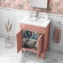 Grade A2 - 600mm Salmon Pink Freestanding Vanity Unit and Ashford Close Coupled Suite - Avebury