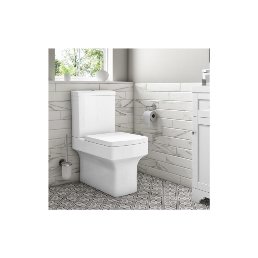Grade A2 - 600mm Salmon Pink Freestanding Vanity Unit and Ashford Close Coupled Suite - Avebury