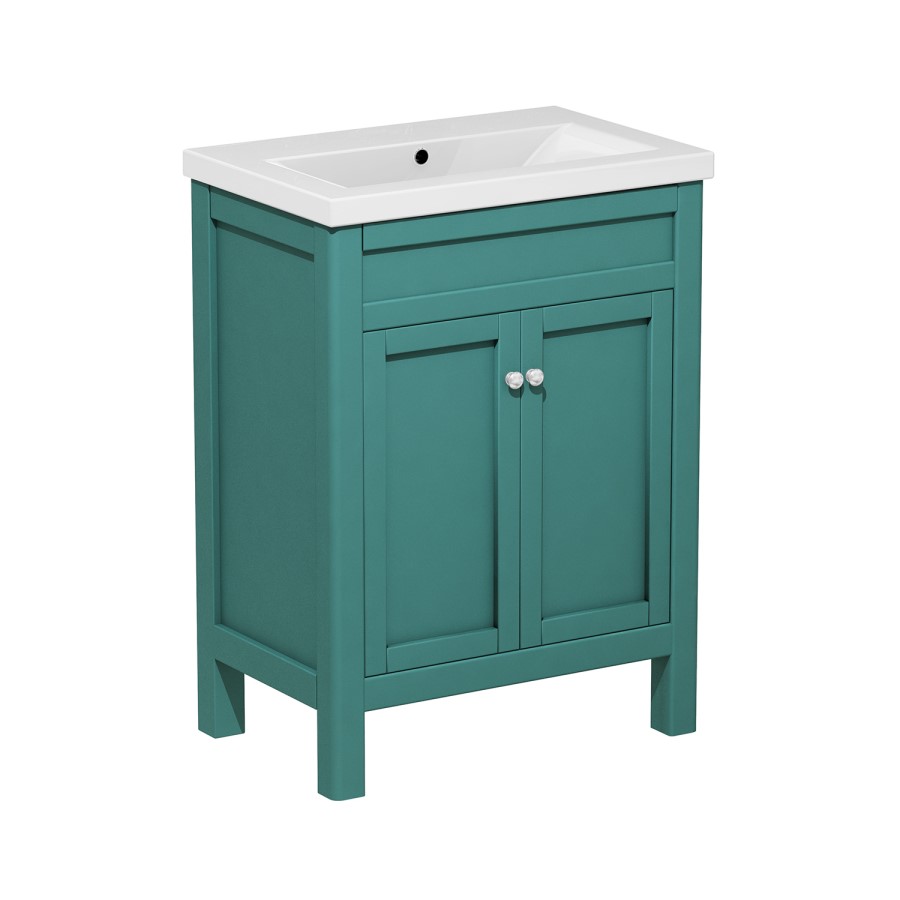 600mm Green Freestanding Vanity Unit with Basin - Avebury