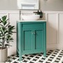 600mm Green Freestanding Countertop Vanity Unit with Basin - Avebury
