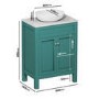 600mm Green Freestanding Countertop Vanity Unit with Basin - Avebury