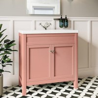 800mm Pink Freestanding Vanity Unit with Basin - Avebury