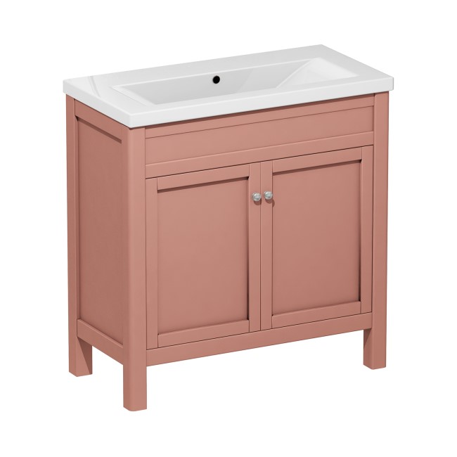 800mm Pink Freestanding Vanity Unit with Basin - Avebury