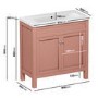 800mm Pink Freestanding Vanity Unit with Basin - Avebury