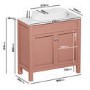 800mm Pink Freestanding Countertop Vanity Unit with Basin - Avebury