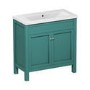 800mm Green Freestanding Vanity Unit with Basin - Avebury