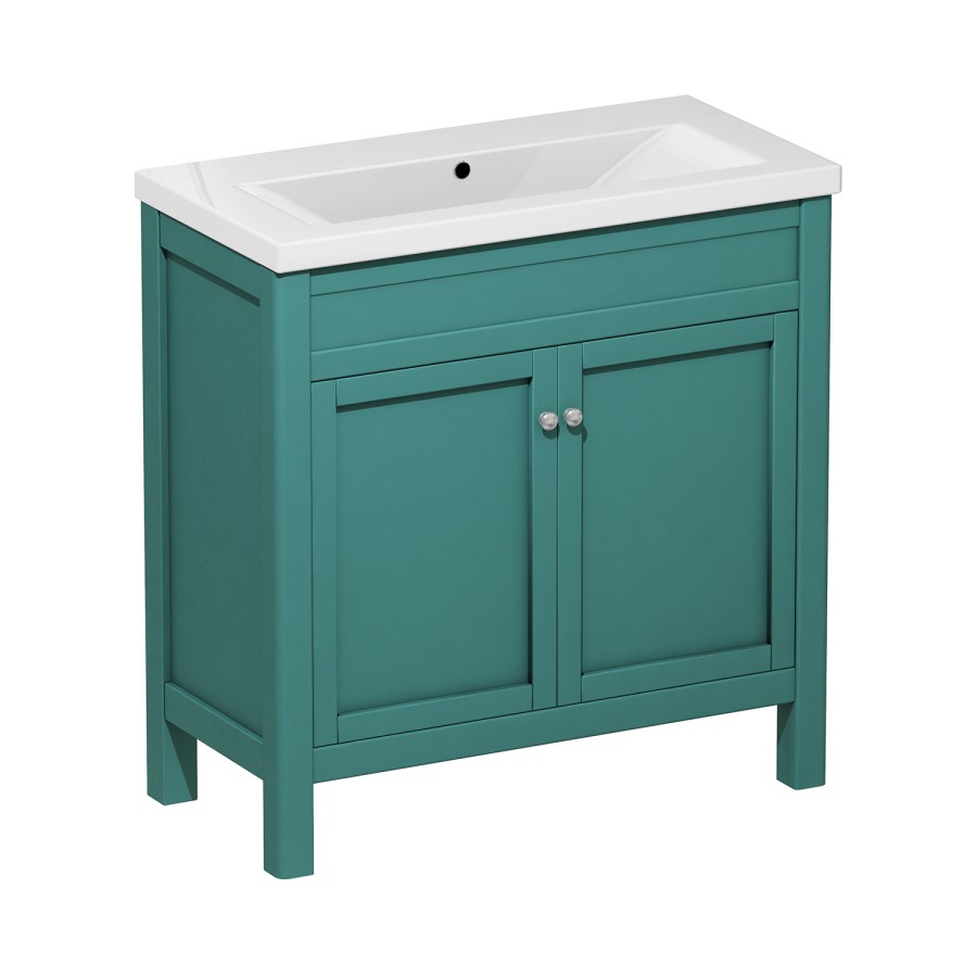 800mm Green Freestanding Vanity Unit with Basin - Avebury