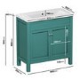 800mm Green Freestanding Vanity Unit with Basin - Avebury