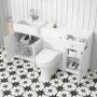 1600mm White Toilet and Sink Unit with Traditional Toilet and Storage Unit - Westbury