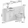 1600mm White Toilet and Sink Unit with Traditional Toilet and Storage Unit - Westbury