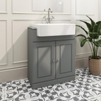 Grade A2 - 670mm Light Grey Freestanding Vanity Unit with Basin - Westbury