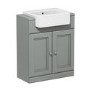 Grade A2 - 670mm Light Grey Freestanding Vanity Unit with Basin - Westbury