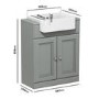 Grade A2 - 670mm Light Grey Freestanding Vanity Unit with Basin - Westbury