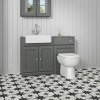 1200mm Dark Grey Toilet and Sink Unit with Traditional Toilet - Westbury