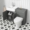 1200mm Dark Grey Toilet and Sink Unit with Traditional Toilet - Westbury
