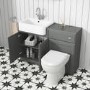 1200mm Dark Grey Toilet and Sink Unit with Traditional Toilet - Westbury