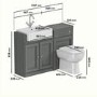 1200mm Dark Grey Toilet and Sink Unit with Traditional Toilet - Westbury