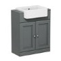 GRADE A1 - 670mm Dark Grey Freestanding Vanity Unit with Basin - Westbury