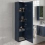 Grade A2 - Double Door Blue Wall Mounted Tall Bathroom Cabinet with Chrome Handles 350 x 1400mm - Ashford