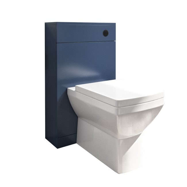 500mm Blue Back to Wall Toilet Unit and black fittings - Ashford