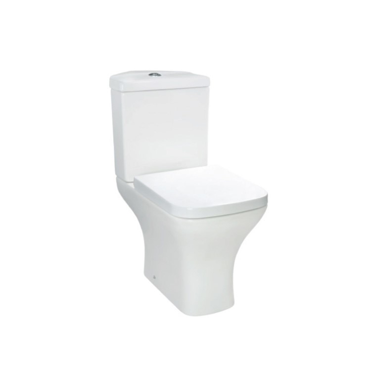 Cloakroom Suite with Pedestal Basin and Square Close Coupled Corner Toilet