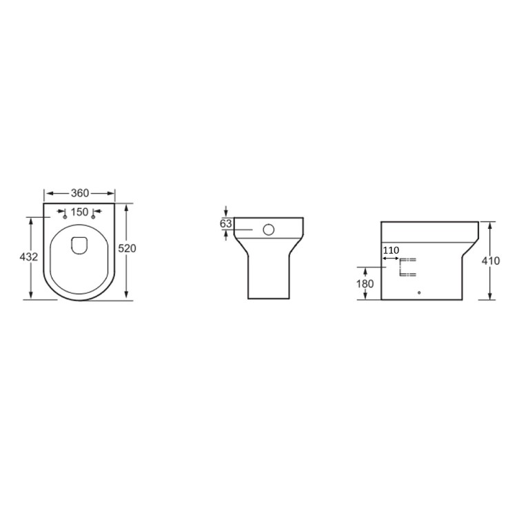 Back to Wall Toilet with Soft Close Seat - Pendle