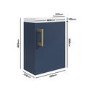 400mm Blue Cloakroom Wall Hung Vanity Unit with Basin and Brass Handle - Ashford