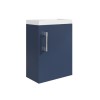 400mm Blue Cloakroom Wall Hung  Vanity Unit with Basin and Chrome Handle - Ashford