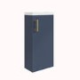 Grade A1 - 400mm Blue Cloakroom Vanity Unit with Basin and Brass Handle - Ashford