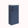 ONLY OPENED - 400mm Blue Cloakroom Freestanding Vanity Unit with Basin and Black Handle - Ashford