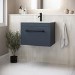 600mm Blue Wall Hung Vanity Unit with Basin and Black Handle - Ashford