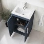 600mm Blue Freestanding Vanity Unit with Basin and Chrome Handle - Ashford