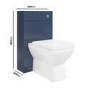 1100mm Blue Toilet and Sink Drawer Unit with Round Toilet and Black Fittings - Ashford