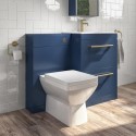BUN/BeBa_27093/78865 1100mm Blue Square Toilet and Sink Unit with Brass Fittings - Ashford