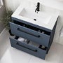 800mm Blue Freestanding Vanity Unit with Basin and Black Handle - Ashford