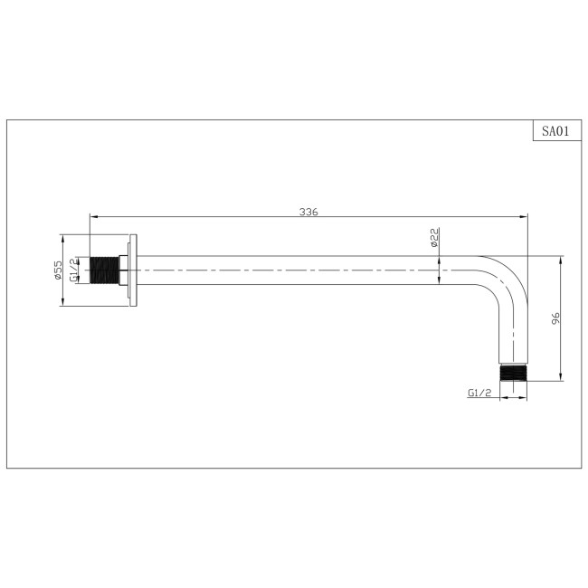 Arissa Brushed Brass 300mm Round Shower Wall Arm