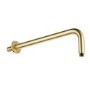 Brushed Brass Dual Outlet Thermostatic Mixer Shower with Round Wall Mounted Shower Head & Pencil Handset - Arissa