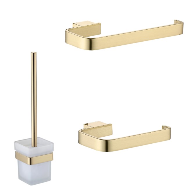 Brass 3 Piece Bathroom Accessory Set - Arissa