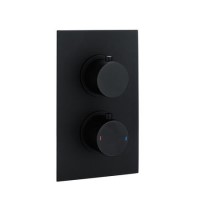 Arissa Matt Black Dual Control Round Concealed Valve - 2 Outlet